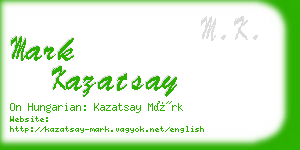 mark kazatsay business card